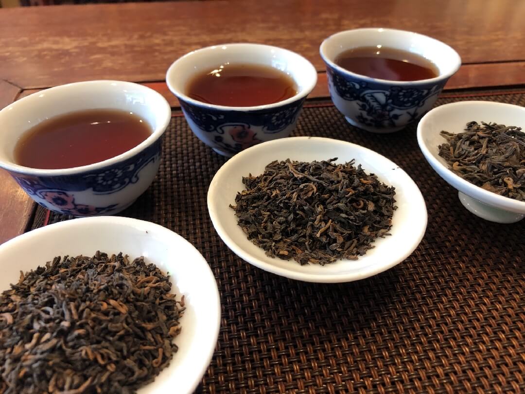 三種類のプーアル茶