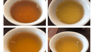 烏龍茶と茉莉花茶の茶湯