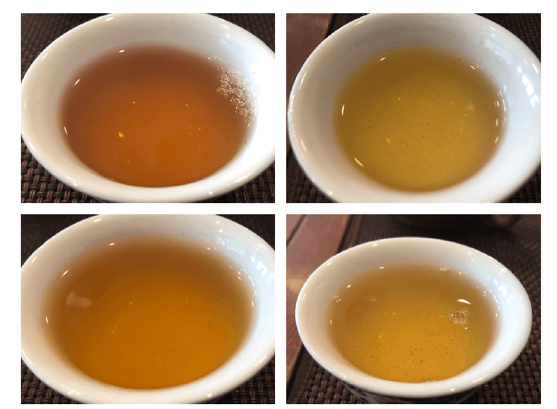 烏龍茶と茉莉花茶の茶湯